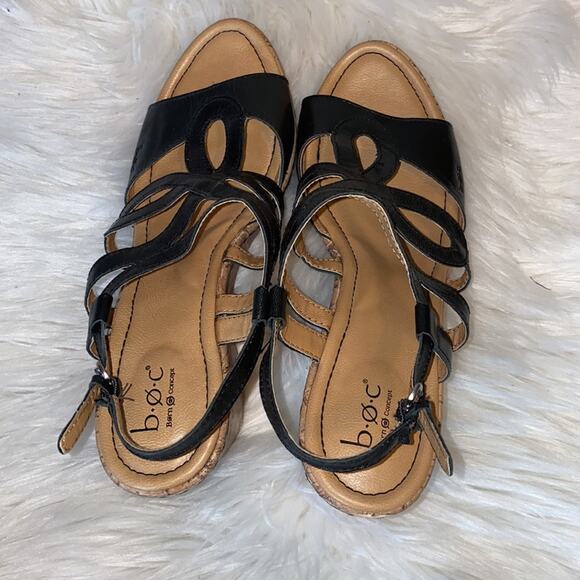 B.O.C. Jayna Caged Cork Wedge High Heel Sandals 11 - Picture 7 of 11